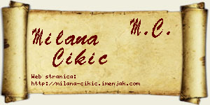 Milana Čikić vizit kartica